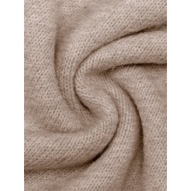 Plus Size, Women's Oversized Elegant Sweater - Winter Warm Round Neck Long Sleeve Cable- Texture Sweater for Fall & Winter, Cozy Casual to Formal Outfits, Plus Size Available (Hand Washable) - Versatile Everyday & Special Occasion Sweater