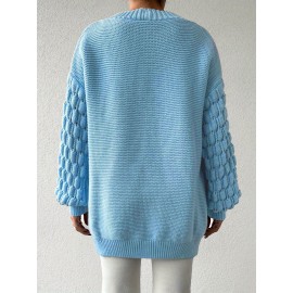 [Fresh Cardigan] Plus Size Women's Loose Cardigan | Sweet and Fresh Style, Floral Decoration, Versatile Fashion Piece for Spring, Autumn, and Winter