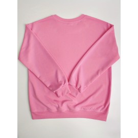 [Cozy Letter Print Sweatshirt] Cozy Plus Size Women's AMAZING GRACE Letter Print Sweatshirt | Long Sleeve Crewneck Pullover with Floral Accents, Machine Washable Polyester, Relaxed Fit for Fall & Winter Casual Wear, Cute Sweatshirts