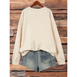 Graphic Print T-shirt, Short Sleeve Crew Neck Casual Top for Summer & Spring, Women's Clothing