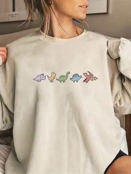 Graphic Print T-shirt, Short Sleeve Crew Neck Casual Top for Summer & Spring, Women's Clothing