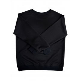 Women's Red joyful Face & Smile Letter Print Sweatshirt - Soft Machine-Washable Polyester Crew Neck Long Sleeve Casual Pullover for Fall Winter, Cozy Everyday Lounge Wear, Comfortable Fit