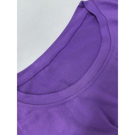 Women's Black Cherry Print Short Sleeve T-Shirt - Geometric Pattern with Pink Cherries & Green Leaves, 180gsm Polyester, Round Neck, All-Season Casual Top, Machine Washable, Cherry Tshirt, Playful Design, Texture