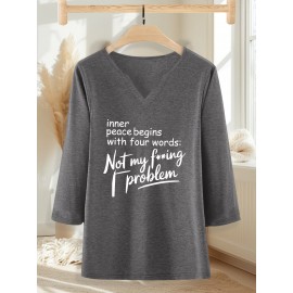 Women'S Casual V-Neck T-Shirt with 