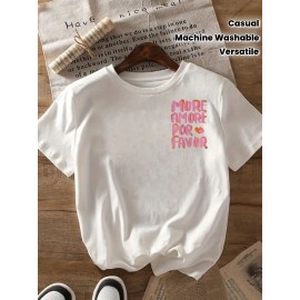 Women's Casual Short Sleeve T-Shirt with Bold 