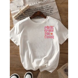 Women's Casual Short Sleeve T-Shirt with Bold 