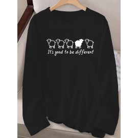 Women's Casual Long Sleeve Crew Neck T-Shirt - Soft Machine-Washable Fabric, Cozy Fall & Winter Top with 