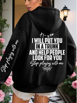 Women'S Cozy Fleece Hoodie with Humorous 