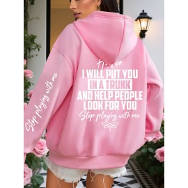 Women'S Cozy Fleece Hoodie with Humorous 