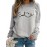 Women's Red joyful Face & Smile Letter Print Sweatshirt - Soft Machine-Washable Polyester Crew Neck Long Sleeve Casual Pullover for Fall Winter, Cozy Everyday Lounge Wear, Comfortable Fit